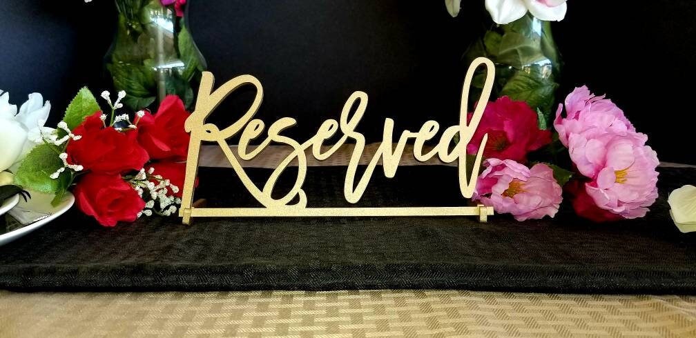 Reserved Sign. Reserved Wedding Sign. Freestanding Reserved Table Sign. Wood Standing Reserved Table Sign Wedding decor Wedding table sign