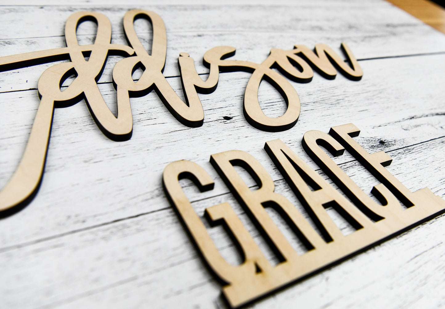 Custom Name Sign, First & Middle Name. Personalized Name Sign, Handwritten Font Personalized Wood Name Sign. Wooden Name Childrens Name sign
