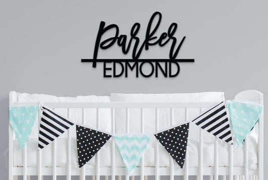 Custom First Middle Name Sign for Nursery, Baby Shower Gift, Name Reveal sign, Above the Crib Boy Girl Nursery Decor, Personalized Baby Name