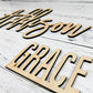 Custom Name Sign, First & Middle Name. Personalized Name Sign, Handwritten Font Personalized Wood Name Sign. Wooden Name Childrens Name sign
