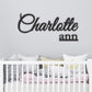 Custom Nursery Name Sign Personalized with First Middle Name, Script Wood Word, Girl Boy Nursery Decor or Event Backdrop, Baby Shower Gift