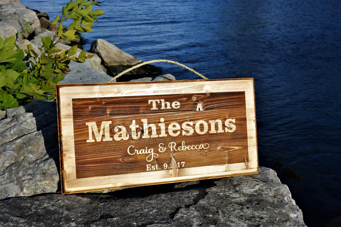 Custom Engraved Wood Sign / Personalized Name Sign / House or Camp Sign / Last Name / Rustic / Outdoor Sign /  Family Name & Est Sign / Gift