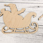 Santa Sleigh & Reindeer Wood Shapes, Wooden Christmas Shape, Unfinished, DIY Blank, Santas Reindeer, Wood Arts and Crafts, Holiday Ornaments