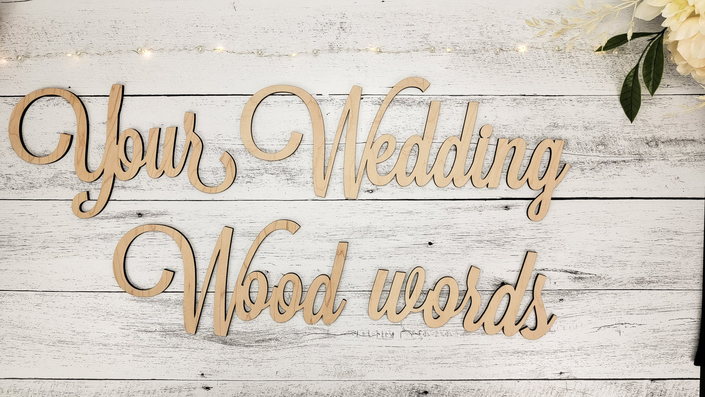 Custom wood words, Custom word sign, Wooden Word Cutout Phrases, Wall Quote, DIY project for Home Decor Wall Art, Personalized Wedding Words