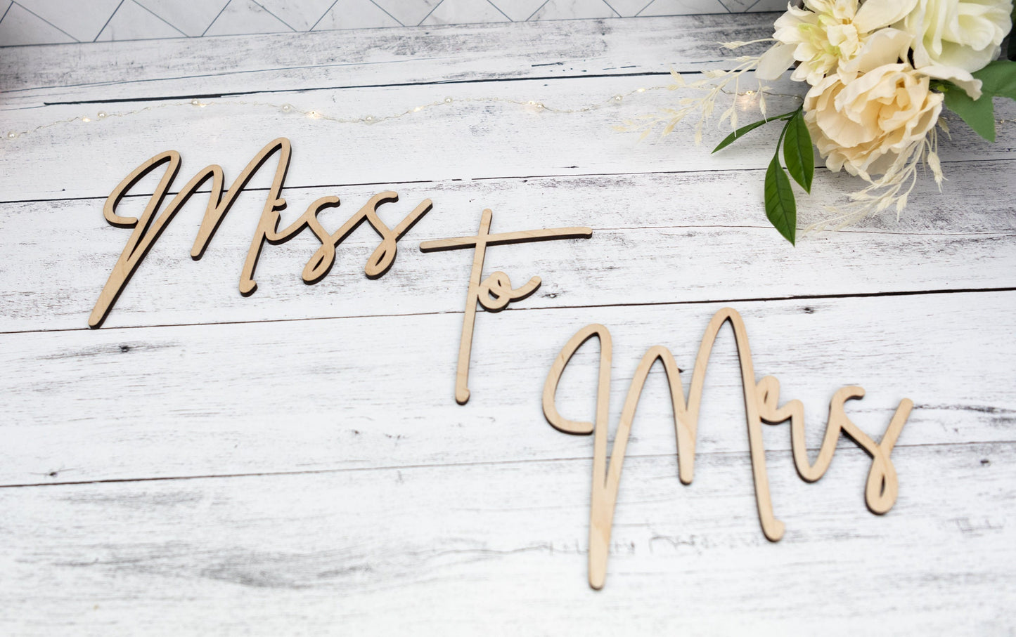 Miss to Mrs backdrop sign for bridal shower or engagement party,  Wood Bridal Shower Decor, Custom Wedding Decor, Wooden word cutouts