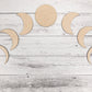 Moon Phase Wood Blanks for Home Decor, Crafts, or DIY sign making, Wooden Moons, Natural Bojo Decor, Wall hanging, Wall art, Crescent moons