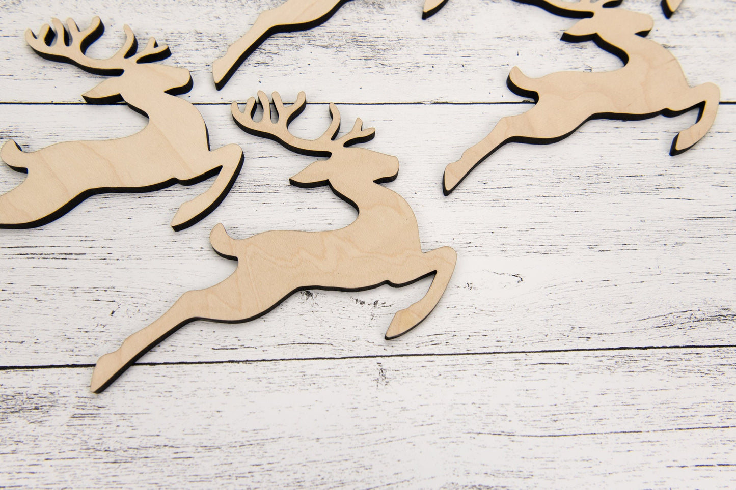 Santa Sleigh & Reindeer Wood Shapes, Wooden Christmas Shape, Unfinished, DIY Blank, Santas Reindeer, Wood Arts and Crafts, Holiday Ornaments