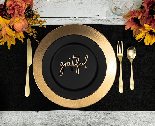 Grateful Place Cards, Thanksgiving Table Plate Settings, Grateful Wood Word, Holiday Decor, Thanksgiving Place settings, Small Grateful Sign