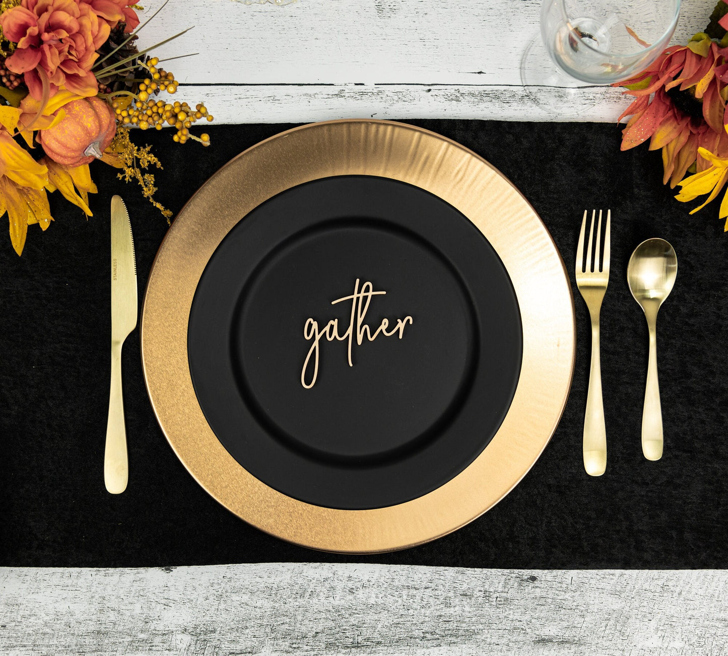 Gather Place Cards, Thanksgiving Table Plate Settings, Gather Wood Word, Holiday Decor, Thanksgiving Place settings, Small Thankful Sign