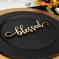Blessed Place Cards, Thanksgiving Table Plate Settings, Blessed Wood Word, Holiday Decor, Thanksgiving Place settings, Small Blessed Sign