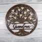 Tree Of Life Wood Sign, Custom Wall Art with Family Tree with Grandma Or Grandpa, Wooden Circle Tree, Roots, Heart, Mothers Fathers Day Gift