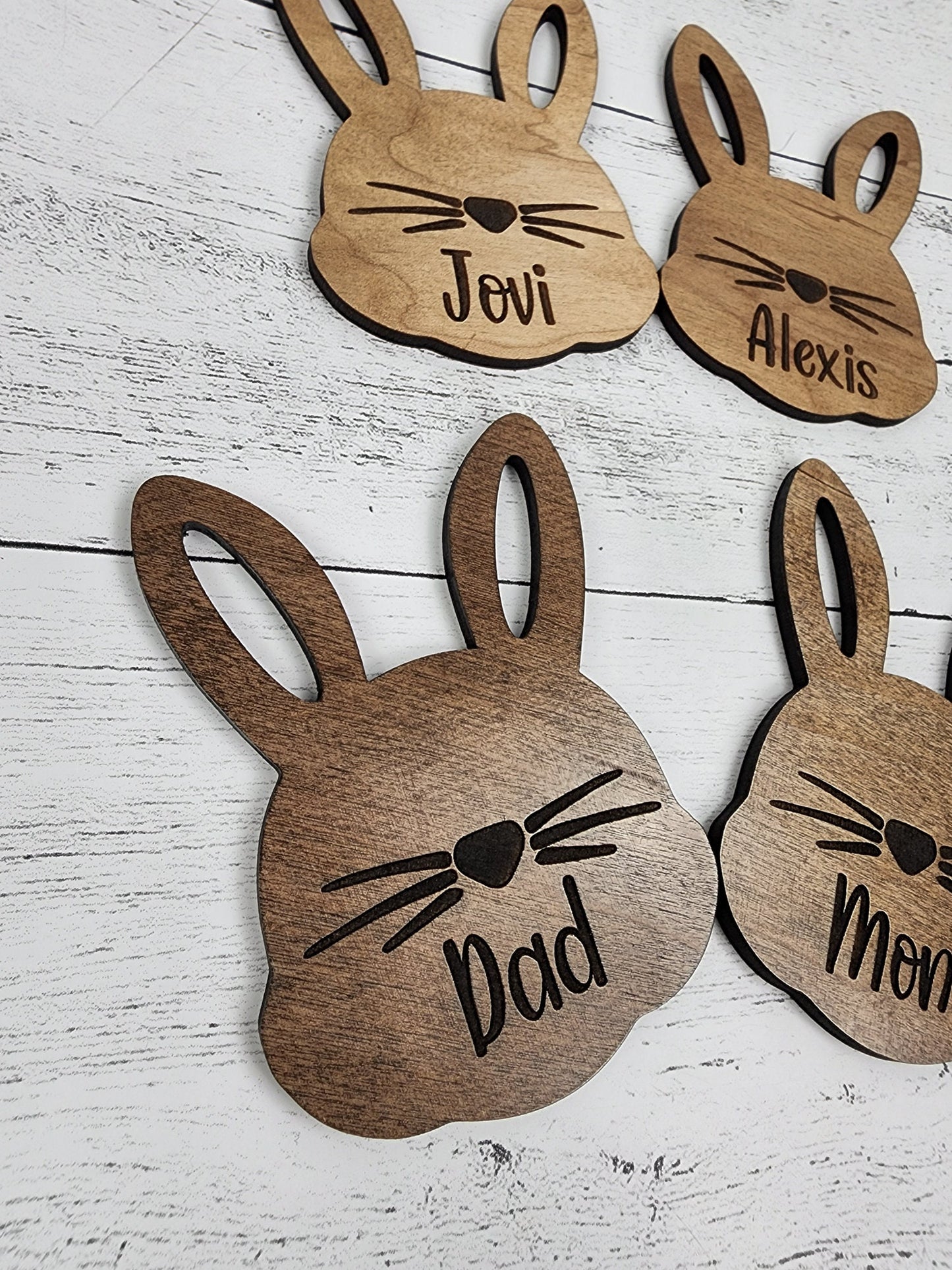 Custom Easter Basket Tag Personalized With Name, Easter Bunny Name Tag for Kids & Family, Engraved Easter Decor Ornament Place Card, Gift