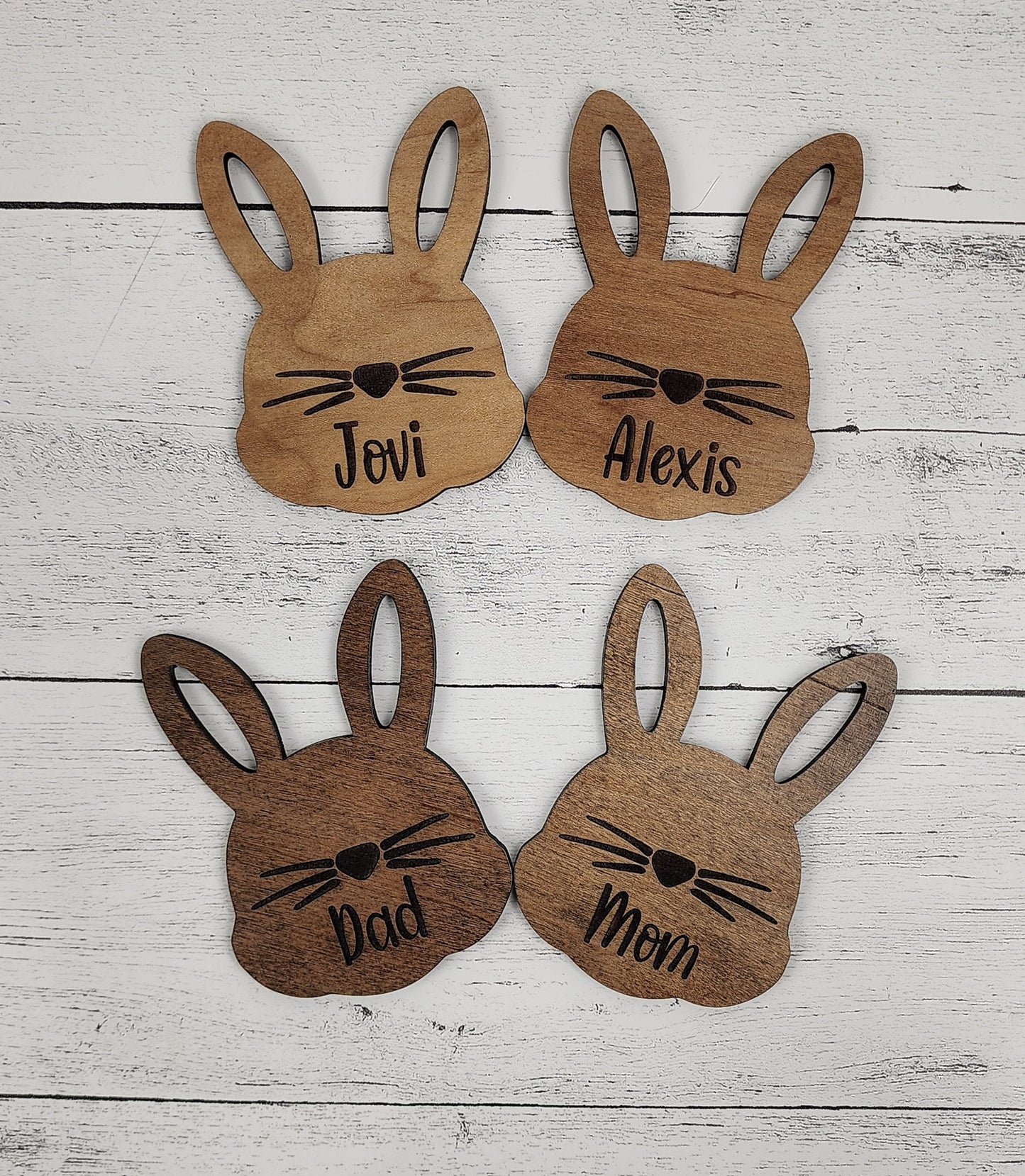 Custom Easter Basket Tag Personalized With Name, Easter Bunny Name Tag for Kids & Family, Engraved Easter Decor Ornament Place Card, Gift