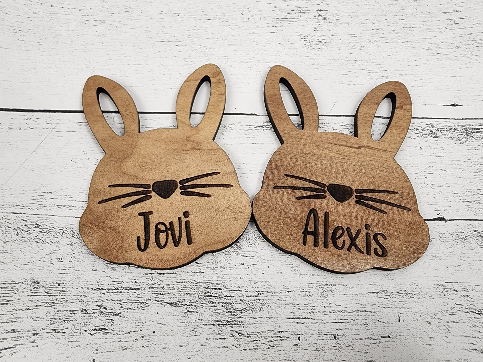 Custom Easter Basket Tag Personalized With Name, Easter Bunny Name Tag for Kids & Family, Engraved Easter Decor Ornament Place Card, Gift