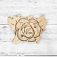 Wood Flower Rose Cut out with petals, Flower shapes, Wooden floral pattern for signs, flowery blanks for crafts, unfinished DIY, sign making