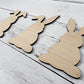 Easter Bunny Trio Wood Shapes, Wooden Rabbit Blank, Unfinished Cut out, Shapes for Crafts DIY Blank, Spring Sign Making, Easter Sign making