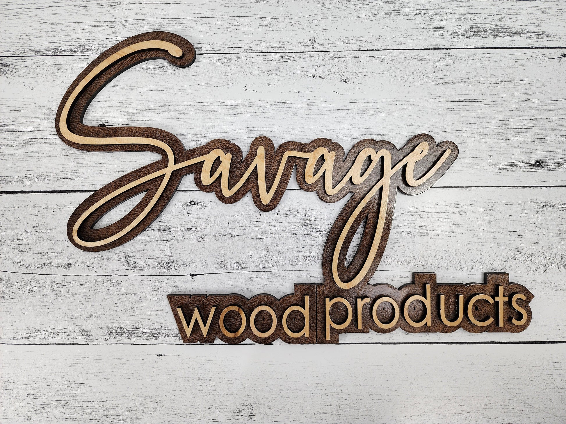 Custom Name Sign for Business Office or Nursery, Layered Wood Name Sign, Personalized two words or first & middle name, Company Door Signage