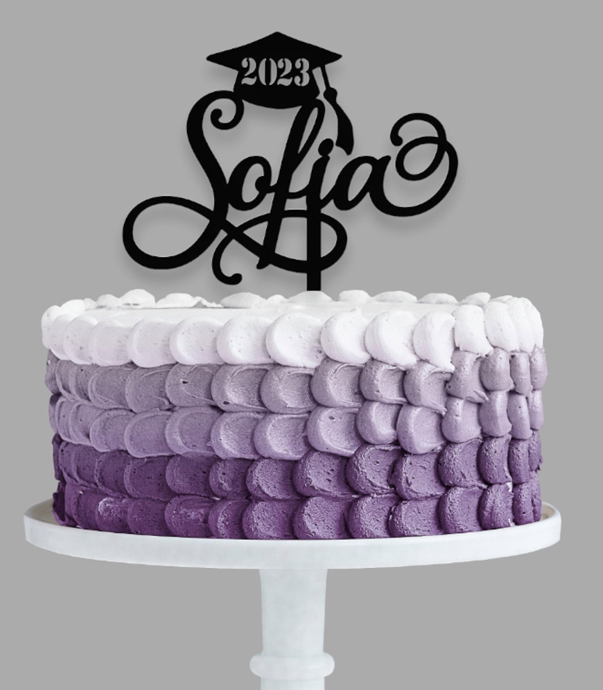 Custom Graduation Cake Topper, Name & Grad Cap, Personalized Cake