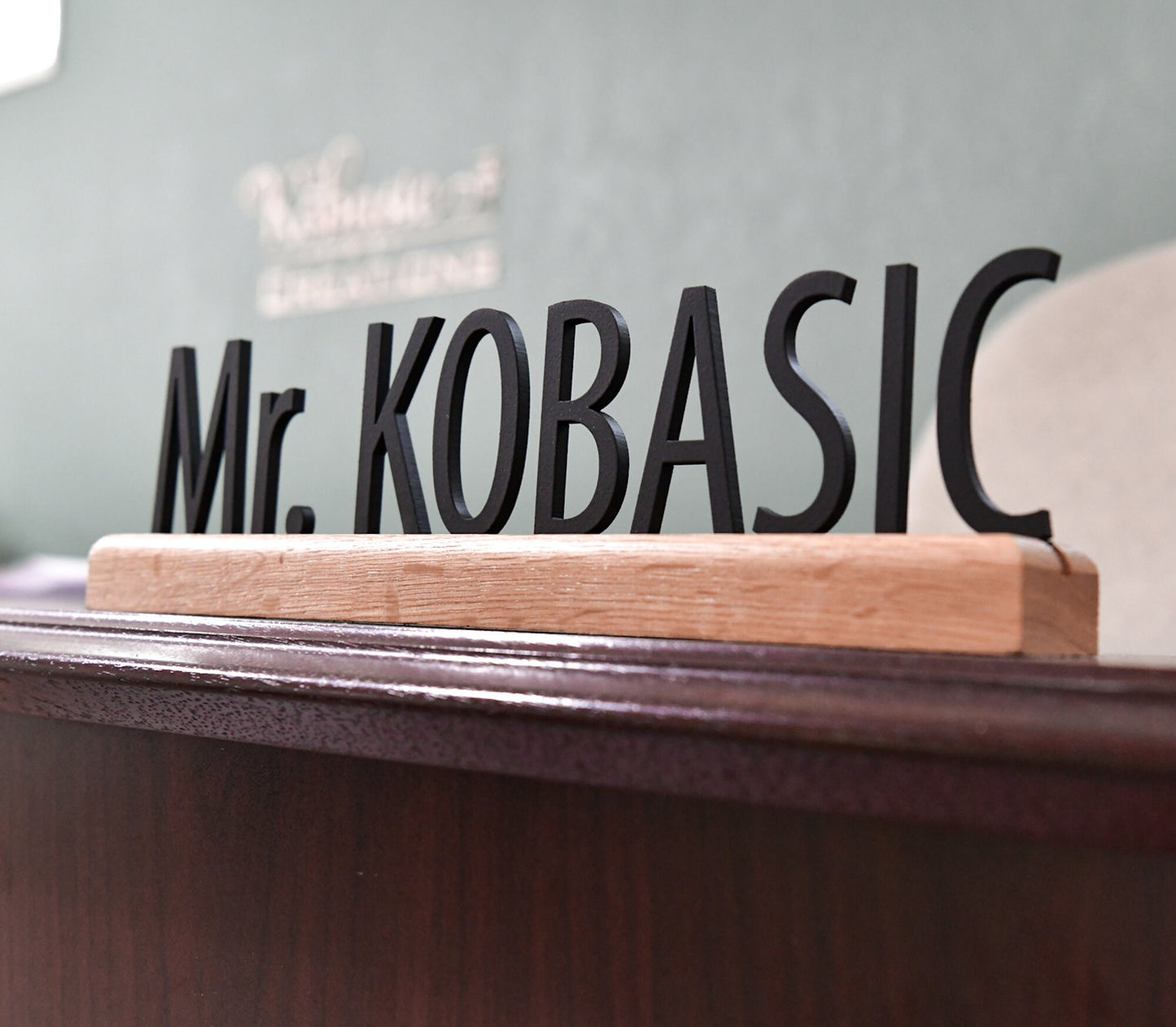 Desk Name Plate for Teacher, Principal, Executive, Custom Company Office Gifts, Personalized Wooden Sign for classroom or office personal