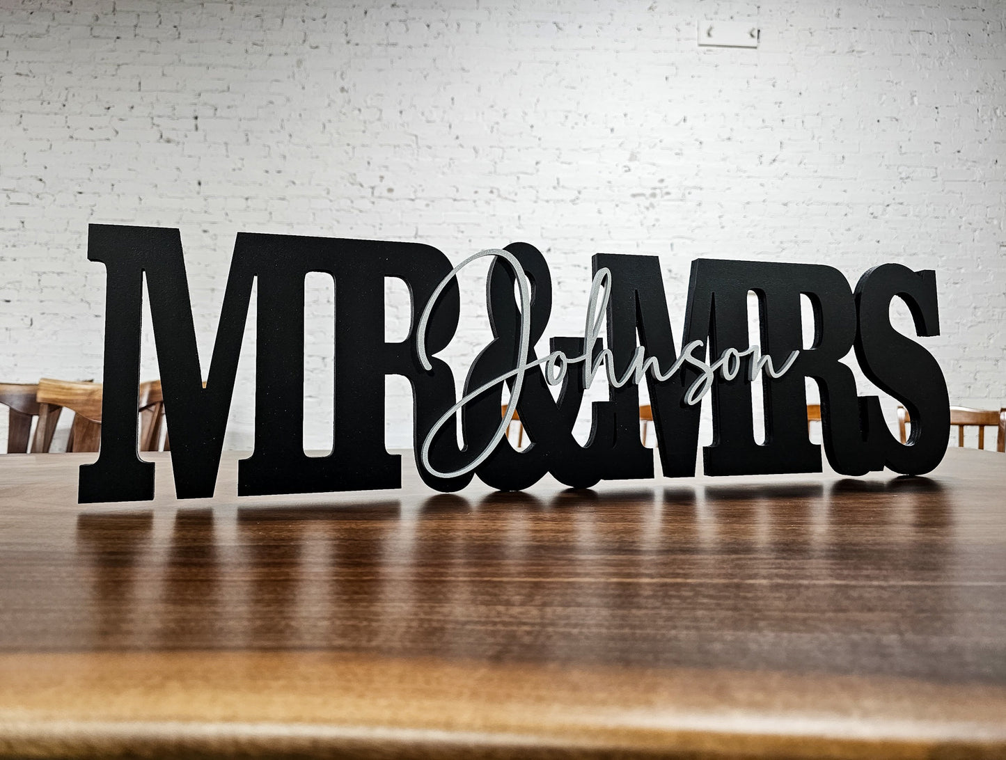 Custom Wedding Mr Mrs Sign Name, Personalized Family Name Wood Letters, Modern Sweetheart Head Table Decor, Photo Prop, newlywed gift