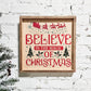 believe in the magic of christmas holiday wooden sign wall decor hanging