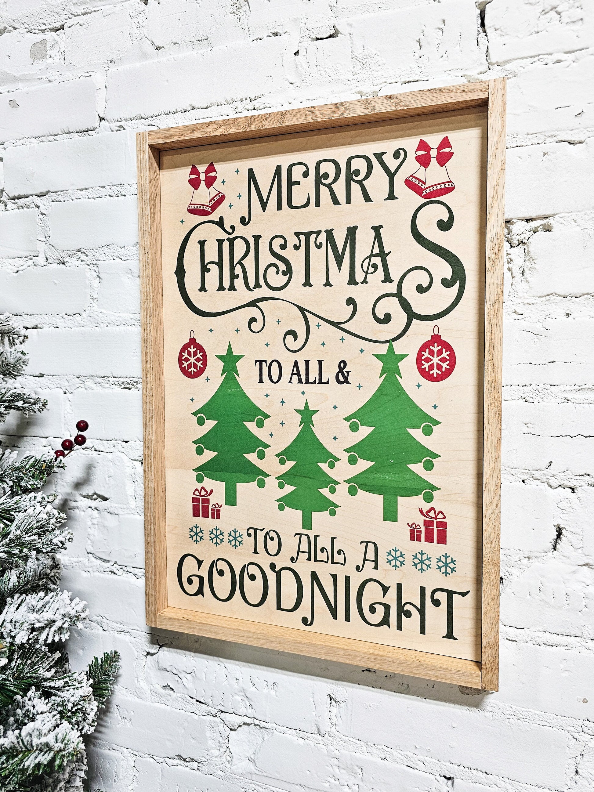 merry christmas to all and to all a goodnight holiday wooden sign wall decor hanging