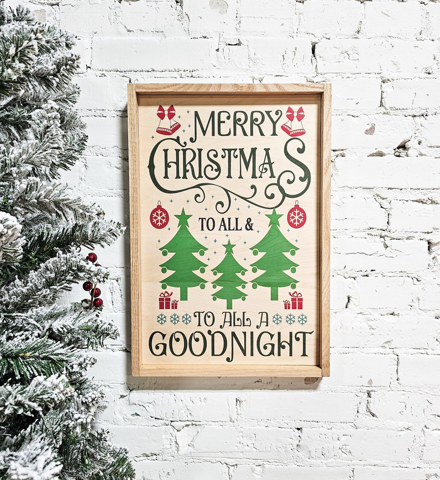 merry christmas to all and to all a goodnight holiday wooden sign wall decor hanging