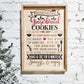 gingerbread Christmas cookie recipe wooden framed wall sign, natural wood christmas decor