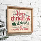 merry christmas and happy new year holiday wooden sign wall decor hanging